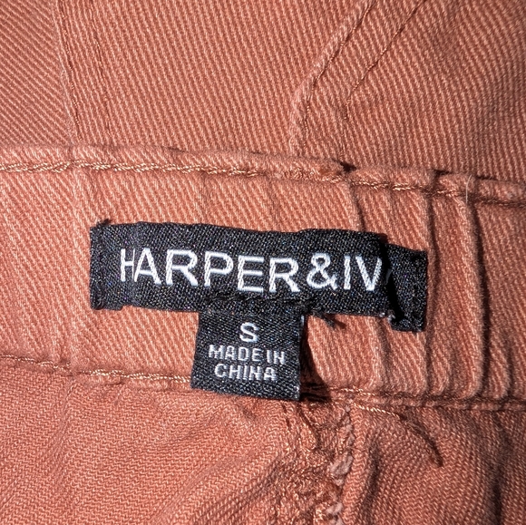 VGUC Juniors Size Small Harper & Ivy Cargo Pocket Pants Taupe 100% Cotton - Picture 7 of 7